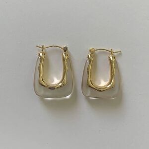 Anthropologie Gold and Clear Earrings